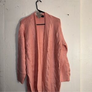 Cozy Pink Cable Knit Cardigan